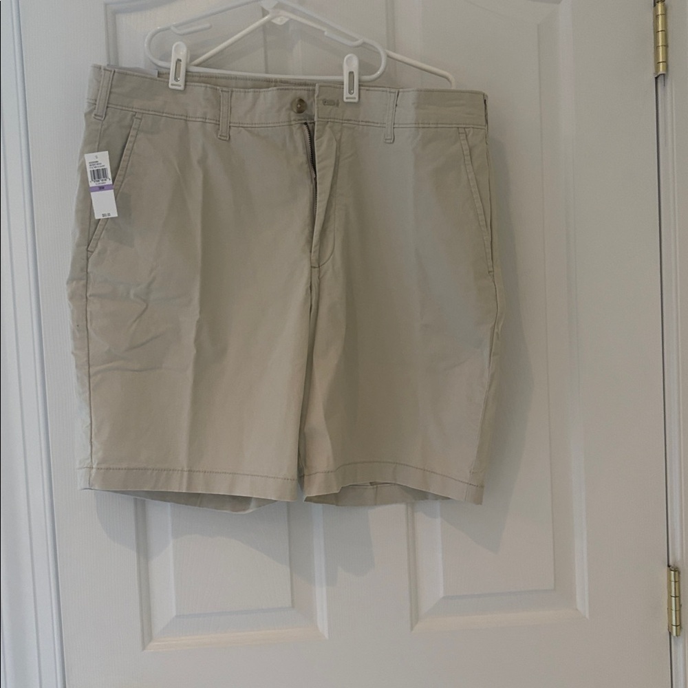 Izod Saltwater Stretch Chino shorts in Beige